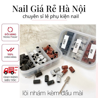 Đầu mài nhám mịn hộp giấy nhám máy mài móng nail