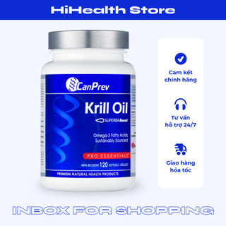 Dầu nhuyễn thể Krill Oil Canprev tăng cường hấp thu hỗ trợ sức khỏe tim mạch và não bộ 120 viên