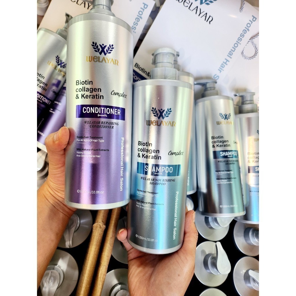 Dầu Gội Welayar Biotin Collagen Và Keratin Phục Hồi Tóc Đa Tầng Mềm Mượt Giảm Rụng