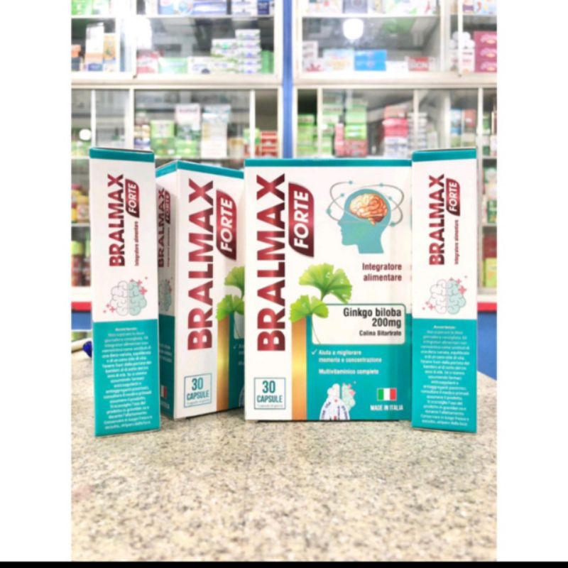 Viên Bổ Não Bralmax- Nhập Khẩu ITALIA Hỗ trợ thông mạch, hoạt huyết, giảm đau đầu, biến chứng mạch máu não.Hộp 30 viên
