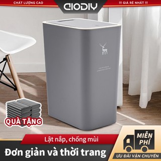 AIODIY Thùng Rác Nắp Bật Nhấn Nút Thiết Kế Thời trang đơn giản Siêu Tiết Kiệm Không Gian Nhựa PP