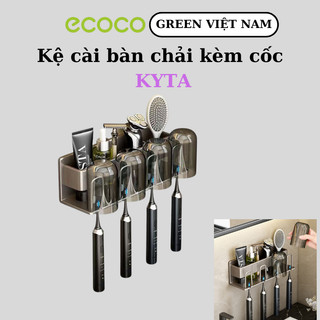 Kệ Để Bàn Chải Đánh Răng Tặng Kèm Cốc - Chất Liệu Nhôm Cao Cấp Không Han Gỉ
