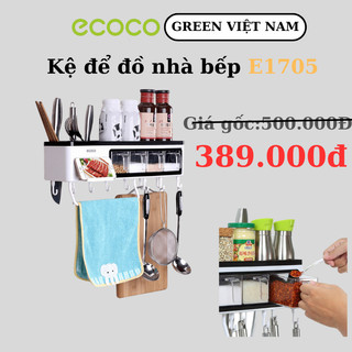 Kệ Để Đồ Nhà Bếp Đa Năng ECOCO E1705 - Kệ Để Đồ Treo Tường Kèm Hộp Đựng Gia Vị