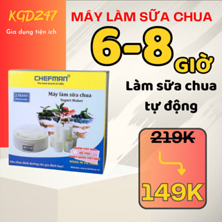 Máy làm sữa chua Chefman 8 cốc cao cấp, máy ủ sữa chua tự động, bảo hành 24 tháng
