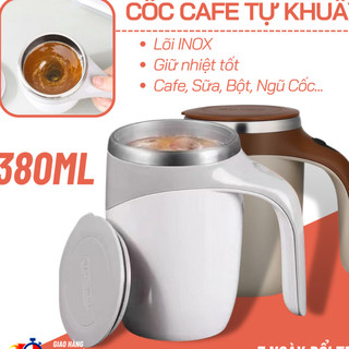 Cốc pha cafe tự khuấy inox dùng pin. đtlv