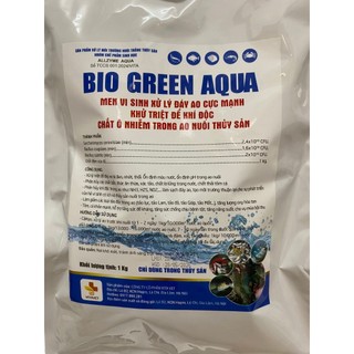 Men Vi sinh xử Lý Đáy Ao Tôm, Cá, Cua, Ếch, Baba, Xử Lý Nguồn Nước Ao Nuôi Thuỷ Sản Gói 1kg Bio Green Aqua