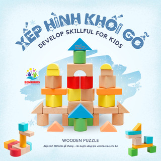Bộ Đồ Chơi Xếp hình Chữ Số Và Con Vật Bằng Gỗ 100 Chi Tiết Xếp hình Khối Gỗ Thông Rèn Luyện Sáng Tạo Cho Bé