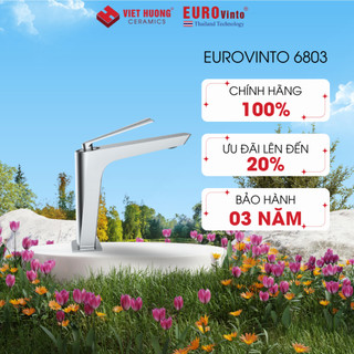 Vòi lavabo nóng lạnh Eurovinto 6803 đồng thau nguyên khối - Vòi bồn rửa mặt đồng H59 chính hãng