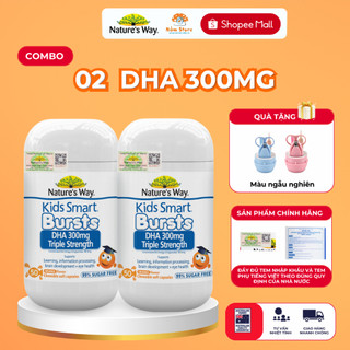 Bổ sung dha combo 2 kids smart dha 300mg triple strength nature's way phát triển não bộ cho bé 50v
