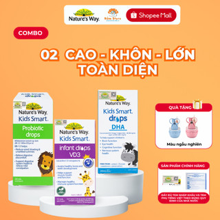 Combo 3 DHA vitamin D3 mem vi sinh Nature's Way giúp phát triển trí não cho bé