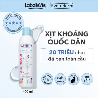 Nước Xịt khoáng Evoluderm Atomiseur Eau Pure chính hãng dưỡng ẩm, làm dịu da 400ml