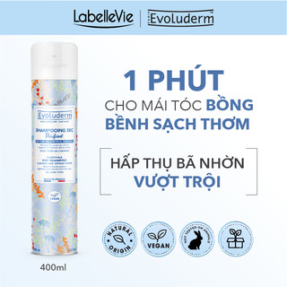 Dầu gội khô Evoluderm làm sạch tóc và da đầu cho mái tóc bồng bềnh hương thơm quyến rũ 200ml, 400ml