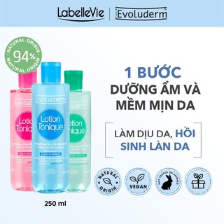Nước hoa hồng Evoluderm dưỡng da mềm mịn, giúp se khít lỗ chân lông, dưỡng ẩm cân bằng da 250ml