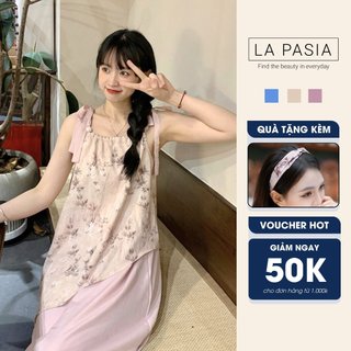 Váy Hai Dây Cổ Trang Mềm Mát LP35 Set Váy Yếm Lụa Đi Chơi, Đi Du Lịch