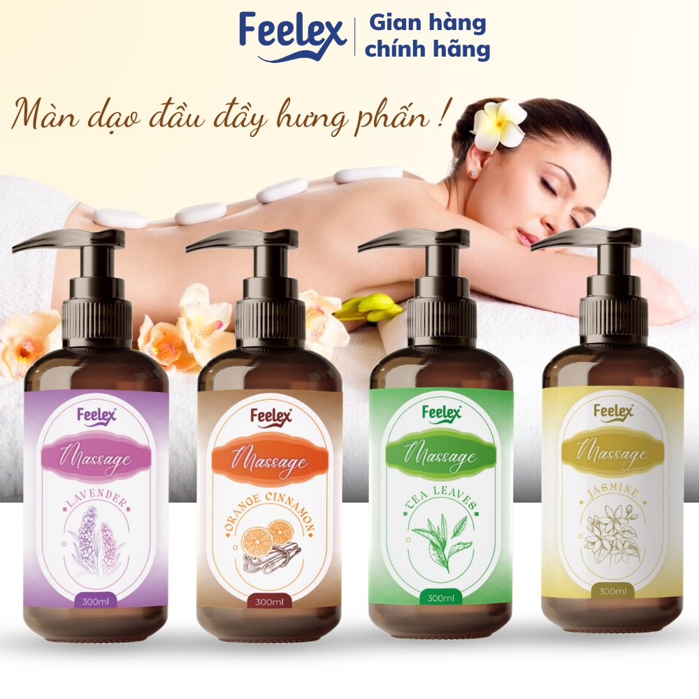 Tinh dầu Feelex Massage nhiều mùi hương - lọ 300ml