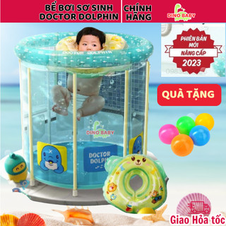 [MÃGIẢM 35K] Bể bơi thành cao TẶNG KÈM PHAO BƠI, bể bơi cho bé sơ sinh, hồ bơi đứng, Doctor Dolphin, Dino Baby