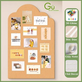 Bảng ghim nỉ tấm dán tường, Bảng ghi chú decor bàn học treo ảnh giấy note tặng nhiều phụ kiện