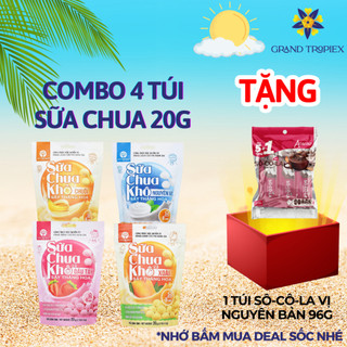 COMBO 4 Sữa Chua Khô MycoSpring hoa quả sấy thăng hoa 20g - Hỗ trợ tiêu hóa - Kèm quà tặng