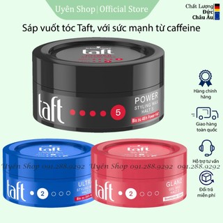 Sáp vuốt tóc Taft HÀNG ĐỨC với Sức Mạnh từ Caffeine, Giúp Tạo Kiểu Tóc như ý, Giữ Nếp đến 24h