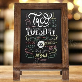 Bảng menu đen viết bút dạ quang khung gỗ cao cao cấp dành cho các cửa hàng cafe,trà sữa,trà chanh,đồ ăn nhanh