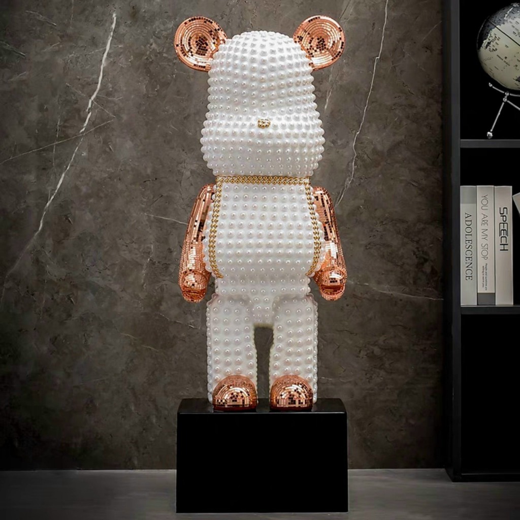 Tượng gấu Bearbrick bụng phệ ĐÍNH NGỌC decor phòng khách cực nổi bật (KHÔNG KÈM KỆ) mã 5021-5022-502