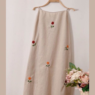 Camisole Dress /Linen dress thêu tay