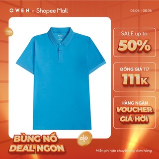 OWEN - Áo polo ngắn tay Bodyfit Xanh - APV231353