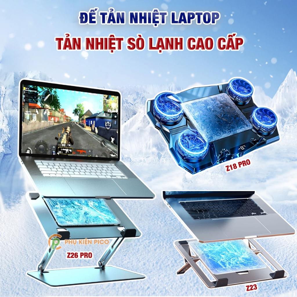 Quạt tản nhiệt Ipad máy tính bảng Laptop Z18 Pro Z23 Z26 Pro Đế tản nhiệt Macbook sò lạnh Surface