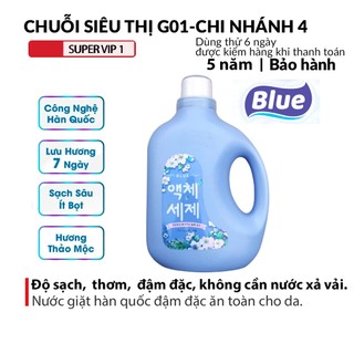 Nước giặt hàn quốc BLUE thơm lâu can 2 lít chính hãng đậm đặc ăn toàn cho da