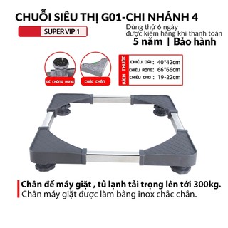 Chân đế tủ lạnh, máy giặt đa năng inox growntech