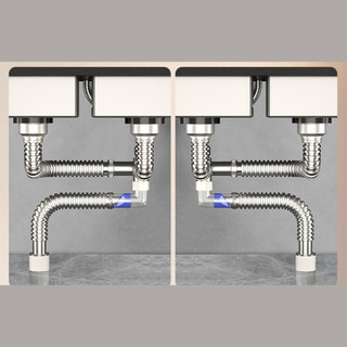 Bộ xả thoát nước chậu rửa bát 2 hố 11cm - Xiphong bồn rửa chén inox 304 Foxis
