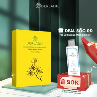 Hộp 10 Mặt Nạ Derladie Witch Hazel Mask Pack Giảm Mụn, Dưỡng Sáng Da 30ml x 10