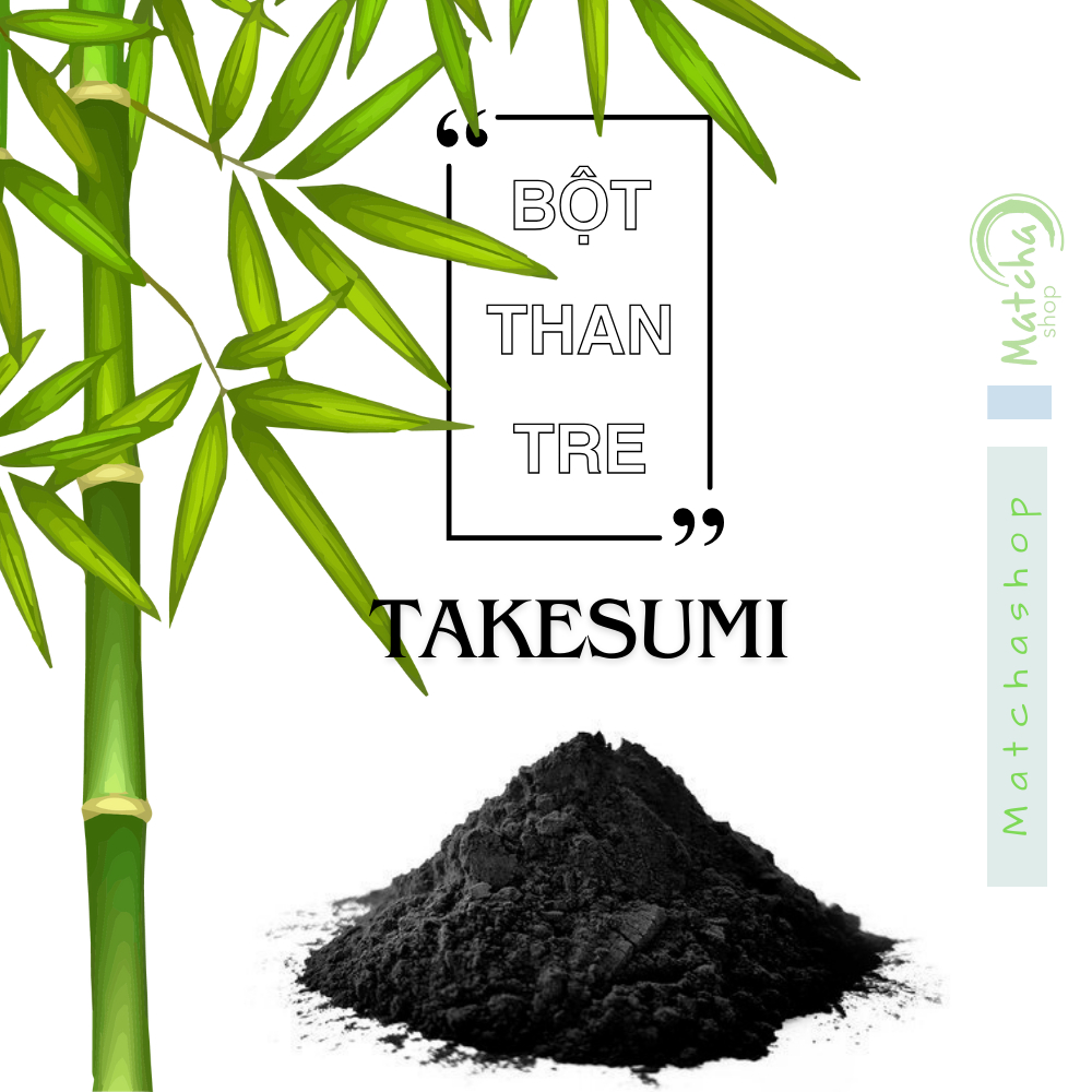 Bột Than Tre Thực Phẩm TaKesumi Nhập Khẩu Nhật Bản, Đắp Mặt Nạ, Pha Chế Đồ Uống, Làm Bánh