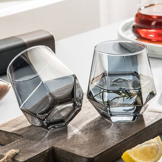 Ly Thủy Tinh NAGO, Cốc Thủy Tinh  6x9x5cm - Hình Kim Cương Tinh Tế/ Lục Giác, Cá Tính và Sáng