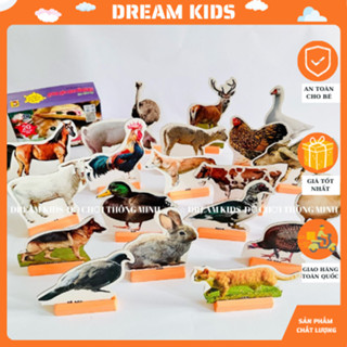 Mô Hình Tranh Dựng Cho Bé TẬP NÓI, Học NHẬN BIẾT Chủ Đề CÁC CON VẬT NUÔI