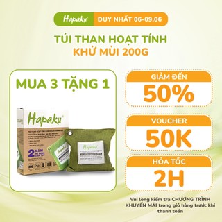 Than Hoạt Tính Khử Mùi Ô Tô Tủ Lạnh, Hút Mùi Hôi, Vi Khuẩn, Nấm Mốc Hapaku 200g