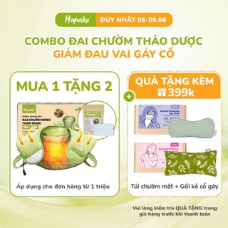 Combo Đai Chườm Vai Làm Nóng Bằng Điện Hapaku + Tấm Thảo Dược Thay Thế Sau 3 Tháng Sử Dụng