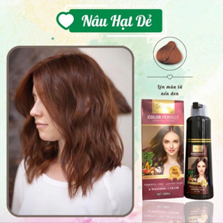  Nâu Hạt Dẻ 250ml - Dầu gội nhuộm tóc thảo dược Saco an toàn cho da đầu 