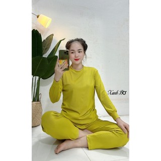 Set thun lạnh ủ kem vải đẹp giá tốt đủ màu tay dài freesize dưới 65kg