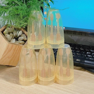 SET rơ lưỡi (tưa lưỡi) + bàn chải silicon vệ sinh răng miệng cho bé kèm cốc đựng có nắp đậy cho bé 0-18 tháng