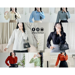 [Ảnh thật] Sơ Mi Giấu Nút công sở Meow Boutique