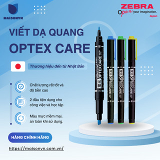 Viết Dạ Quang Zebra Optex Care - Nhật Bản [Chính Hãng]