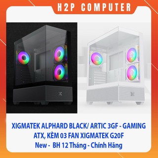 Vỏ case xigmatek alphard black / artic 3gf - gaming atx, kèm 03 fan xigmatek g20f - new - chính hãng - bh 12 tháng
