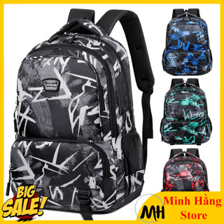 Balo đi học nam lớp 3 đến lớp 12 họa tiết graffiti thời trang hàn quốc cho nam ba lô trung học cho bé trai unisex
