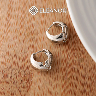 Bông tai nữ chuôi bạc 925 Eleanor Accessories khuyên tròn basic phụ kiện trang sức khuyên tai 7753