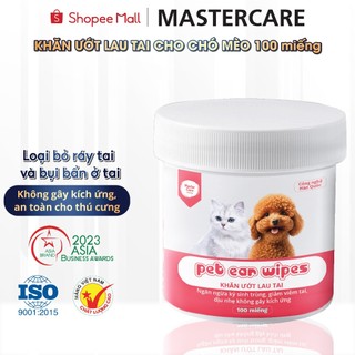 Khăn Ướt Lau Tai MASTERCARE Loại Bỏ Ký Sinh Trùng Làm Sạch Tai Thú Cưng 100 miếng Giúp Bé Luôn Sạch Sẽ Và Thơm Tho