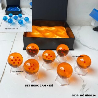 [SIZE TO] Full Set ngọc rồng từ 1 sao đến 7 sao đường kính 4.3cm chất liệu trong suốt cao cấp dragon ball bi màu xanh