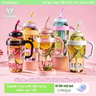 Foxkpas Cốc nước công suất lớn với tay cầm cầm tay,Cốc nước sinh viên công suất cực cao,Cốc nhựa một mảnh