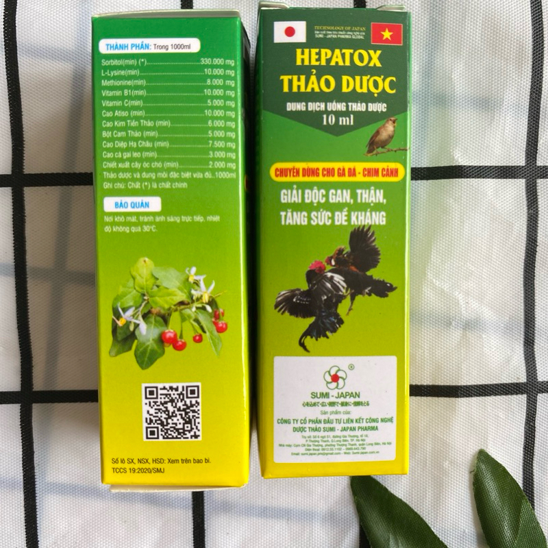 Combo 2 lọ Hepatox thảo dược - Giải độc gan thận cho gà đá, chim cảnh