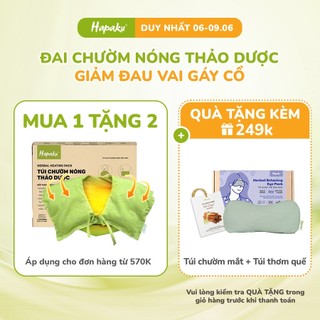 Túi Chườm Nóng Thảo Dược Giảm Đau Vai Gáy Cổ Hapaku, Giảm Căng Cứng Cơ, Lưu Thông Khí Huyết